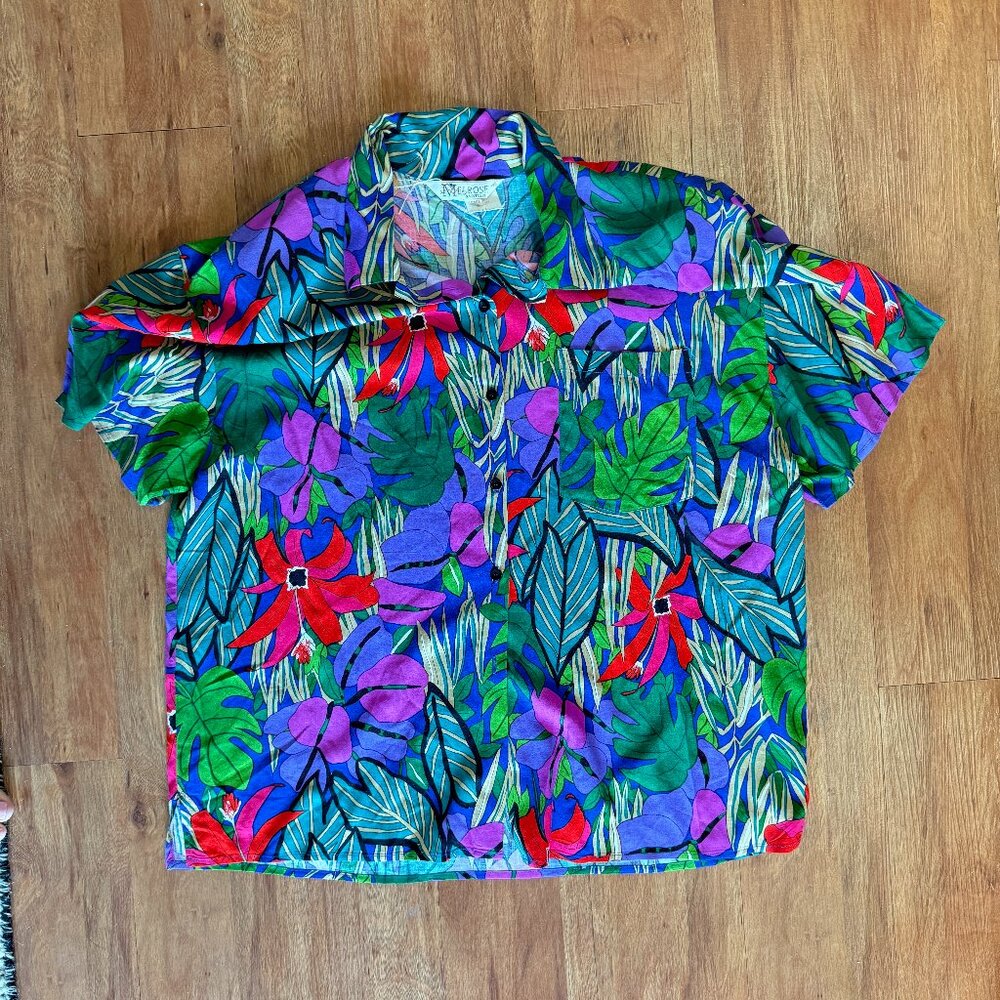 Retro Floral Button Down Shirt